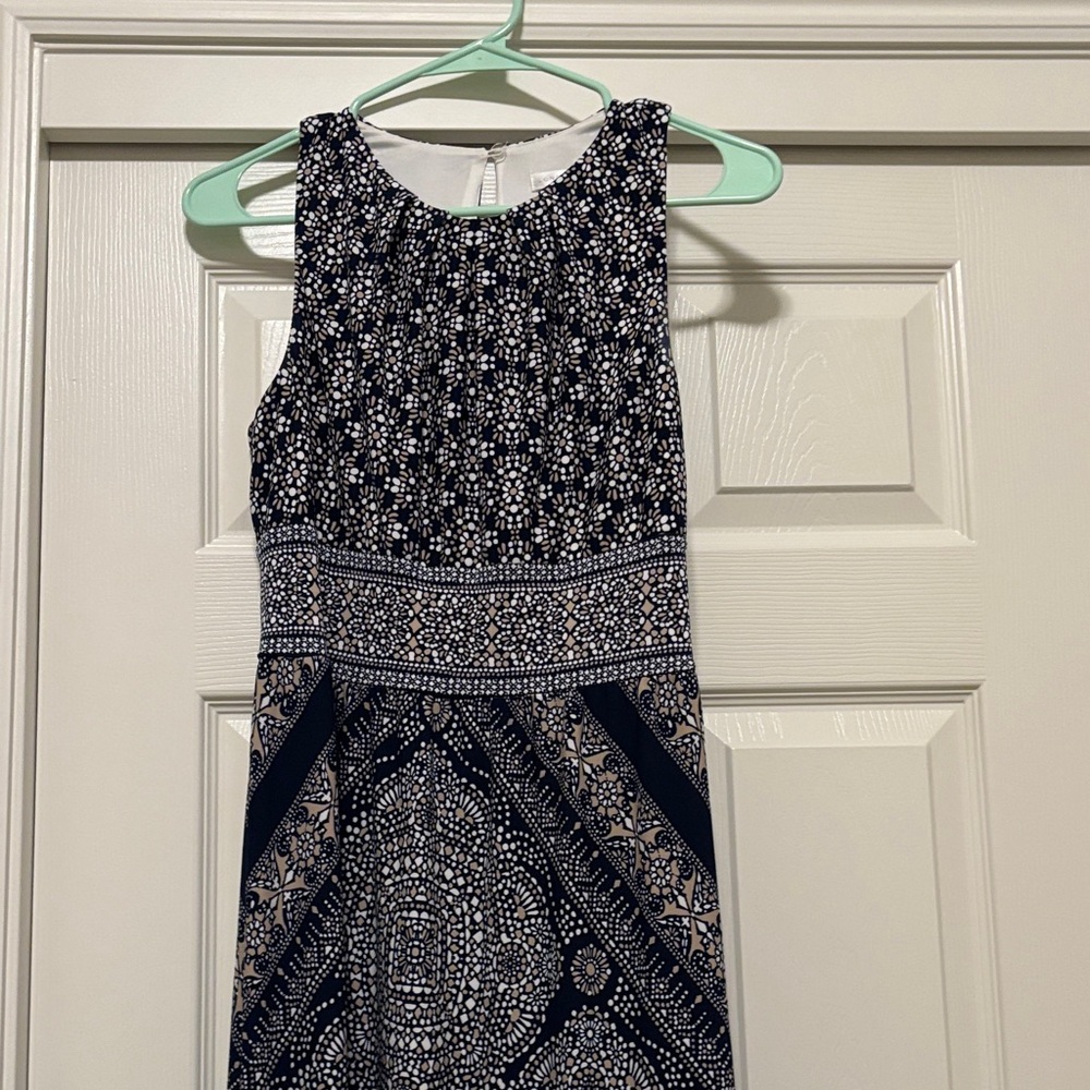 Navy and White Maxi Dress